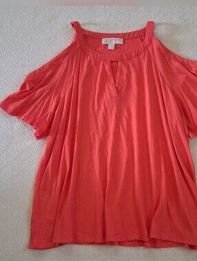 michael kors ♡ cold shoulder pink sangria top extra large xl